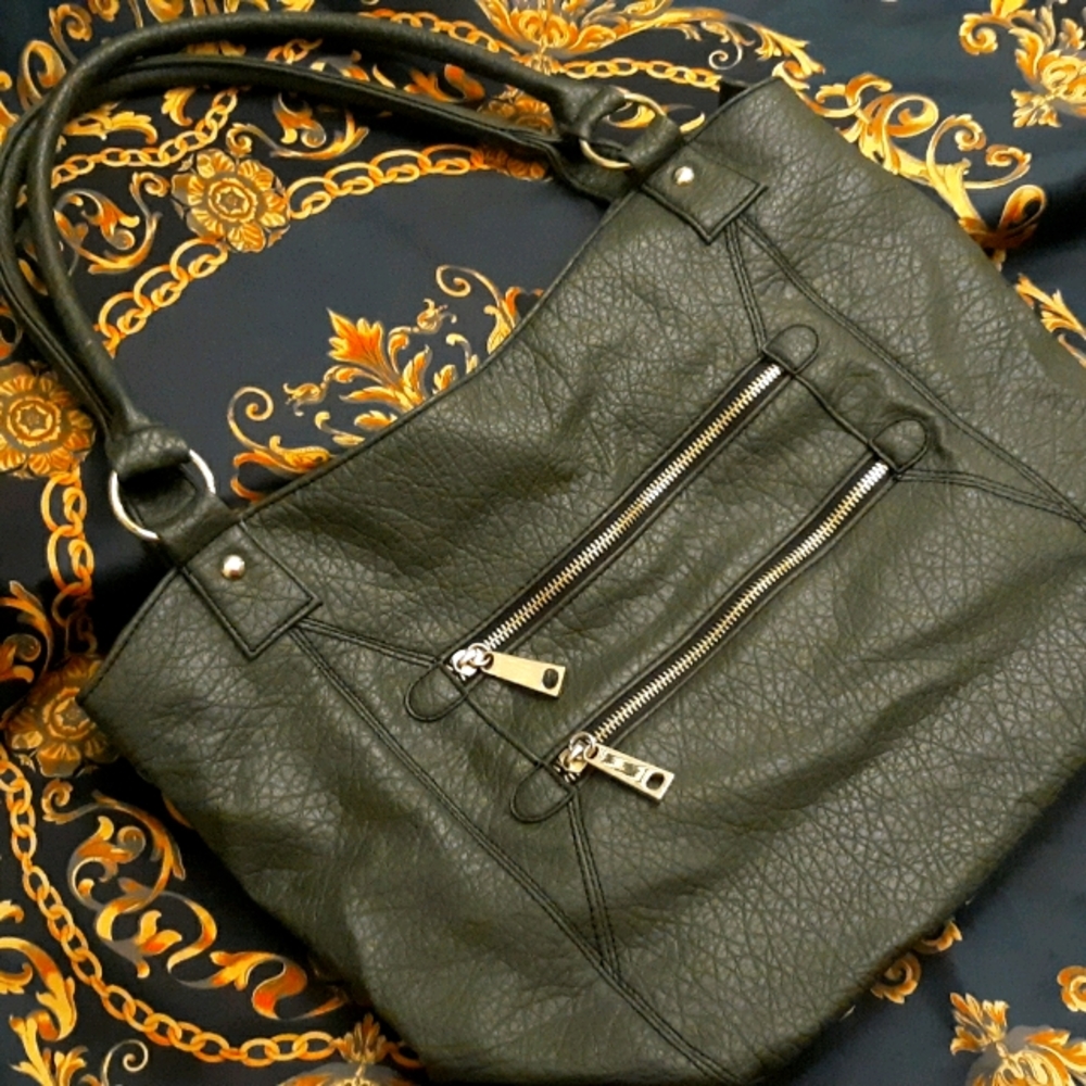 Payless Olive Green Tote Bag